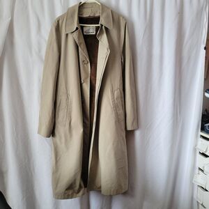Vintage Raintamer 44T Trench Coat Beige long removable liner 44 TALL Men's EUC
